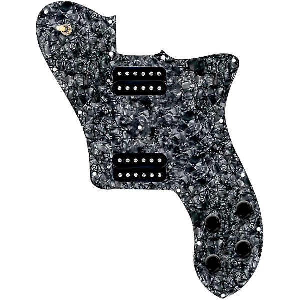 920d Custom Loaded Pickguard for '72 Deluxe Telecaster with Uncovered Smoothies Humbuckers Black Pearl