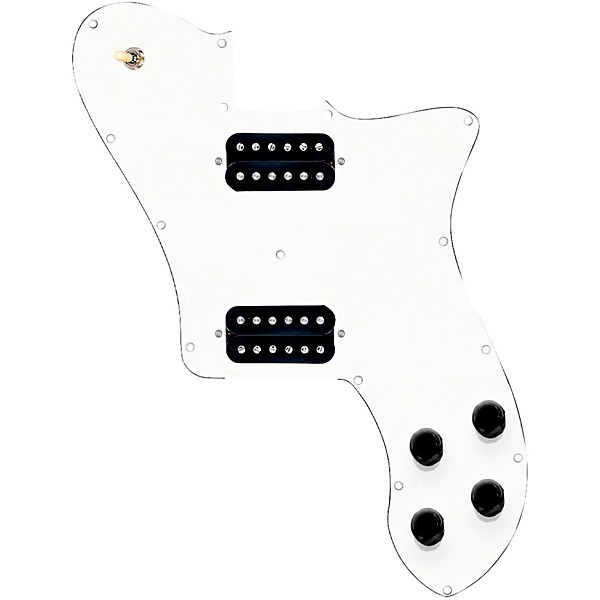 920d Custom Loaded Pickguard for '72 Deluxe Telecaster with Uncovered Smoothies Humbuckers White