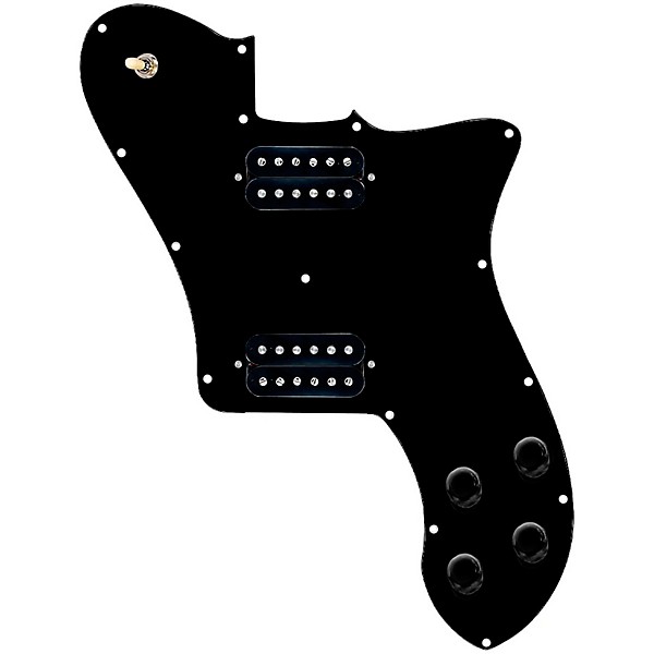 920D Custom Loaded Pickguard for '72 Deluxe Telecaster with Uncovered Cool Kids Humbuckers Black
