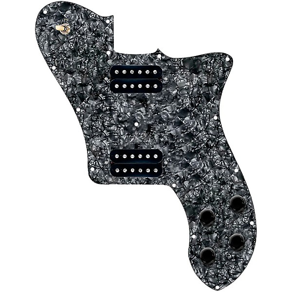 920d Custom Loaded Pickguard for '72 Deluxe Telecaster with Uncovered Cool Kids Humbuckers Black Pearl