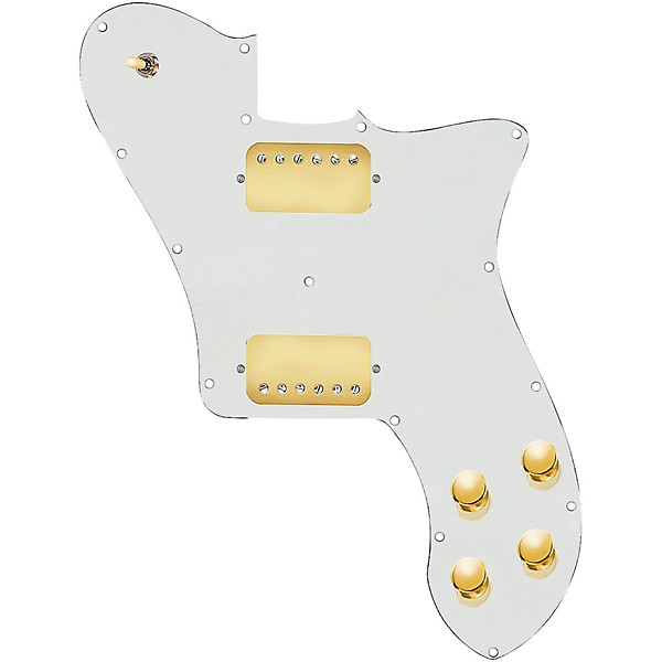 920d Custom Loaded Pickguard for '72 Deluxe Telecaster with Gold Smoothies Humbuckers Parchment