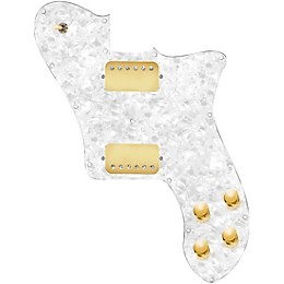 920d Custom Loaded Pickguard for '72 Deluxe Telecaster with Gold Smoothies Humbuckers White Pearl