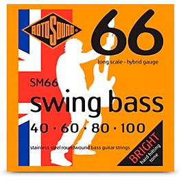 Rotosound SM66 Swing Bass Stainless Steel Bass Guitar Strings - Hybrid Gauge (40 - 100)