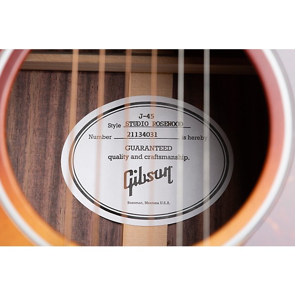 Gibson J-45 Studio Rosewood Acoustic-Electric Guitar Rosewood Burst