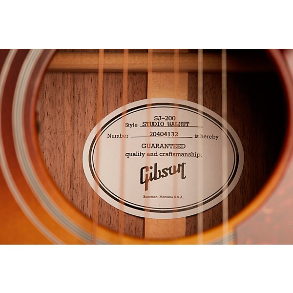 Gibson SJ-200 Studio Walnut Acoustic-Electric Guitar Walnut Burst