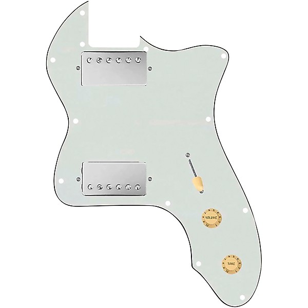 920d Custom 72 Thinline Tele Loaded Pickguard With Nickel Roughneck Humbuckers and Aged White Knobs Parchment