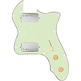 920d Custom 72 Thinline Tele Loaded Pickguard With Nickel Roughneck Humbuckers and Aged White Knobs Mint Green