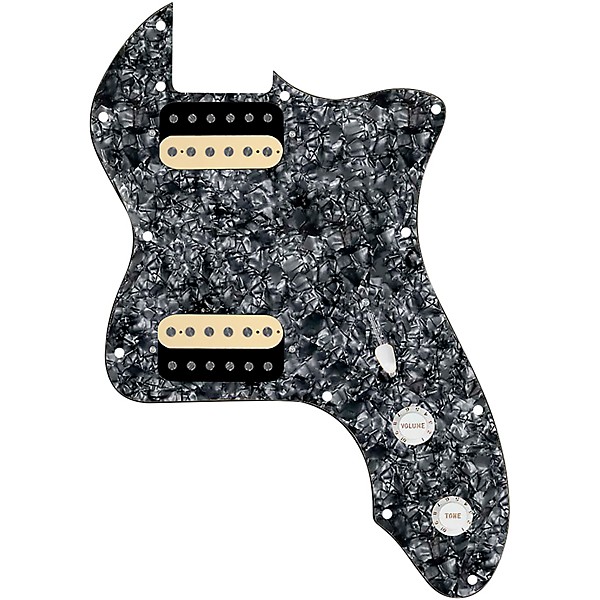 920d Custom 72 Thinline Tele Loaded Pickguard With Uncovered White Roughneck Humbuckers Black Pearl