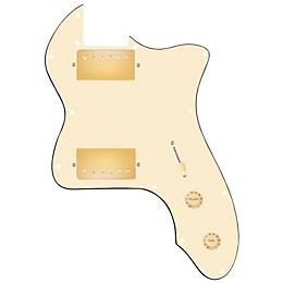 920d Custom 72 Thinline Tele Loaded Pickguard With Gold Cool Kids Humbuckers & Aged White Knobs Aged White