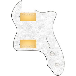 920d Custom 72 Thinline Tele Loaded Pickguard With Gold Cool Kids Humbuckers & White Knobs White Pearl