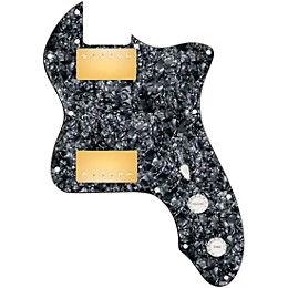 920d Custom 72 Thinline Tele Loaded Pickguard With Gold Cool Kids Humbuckers & White Knobs Black Pearl