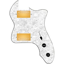 920d Custom 72 Thinline Tele Loaded Pickguard With Gold Cool Kids Humbuckers & Black Knobs White Pearl