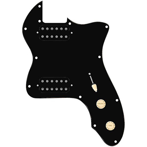920d Custom 72 Thinline Tele Loaded Pickguard With Uncovered Cool Kids Humbuckers & Aged White Knobs Black