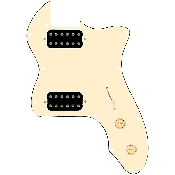 920d Custom 72 Thinline Tele Loaded Pickguard With Uncovered Cool Kids Humbuckers & Aged White Knobs Aged White