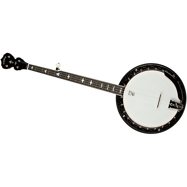 Deering White Lotus Left-Handed 5-String Resonator Banjo