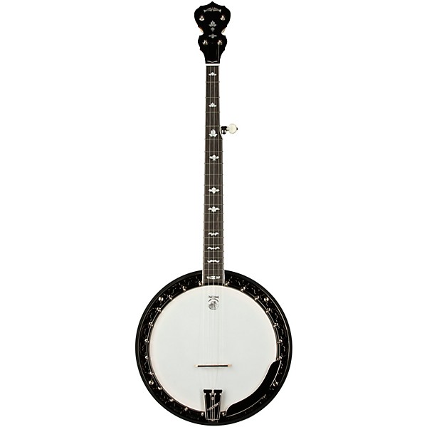 Deering White Lotus Left-Handed 5-String Resonator Banjo