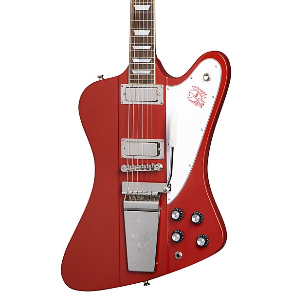 Open Box Epiphone 1963 Firebird V Maestro Vibrola Electric Guitar Level 1 Ember Red