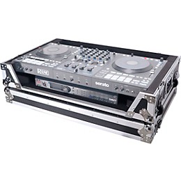 ProX ATA Flight Style Road Case For RANE Four DJ Controller with 1U Rack Space & Wheels Black