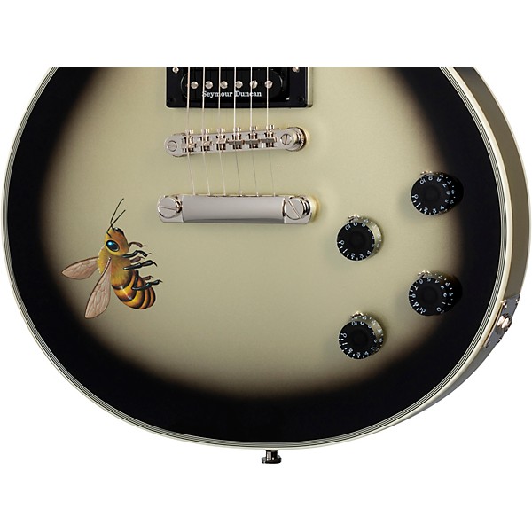 Open Box Epiphone Adam Jones Les Paul Custom Art Collection: Mark Ryden's "Queen Bee" Electric Guitar Level 2 Antique Silv...