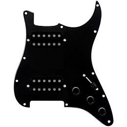 920D Custom HH Loaded Pickguard for Strat With Uncovered Smoothie Humbuckers and S3W-HH Wiring Harness Black