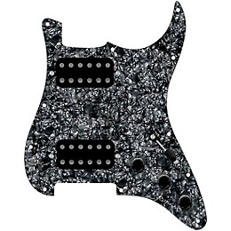 920d Custom HH Loaded Pickguard for Strat With Uncovered Smoothie Humbuckers and S3W-HH Wiring Harness Black Pearl