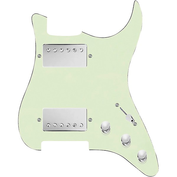 920d Custom HH Loaded Pickguard for Strat With Nickel Smoothie Humbuckers and S5W-HH Wiring Harness Mint Green