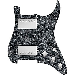 920d Custom HH Loaded Pickguard for Strat With Nickel Smoothie Humbuckers and S5W-HH Wiring Harness Black Pearl