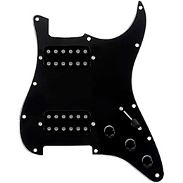 920D Custom HH Loaded Pickguard for Strat With Uncovered Smoothie Humbuckers and S5W-HH Wiring Harness Black