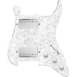 920d Custom HH Loaded Pickguard for Strat With Nickel Smoothie Humbuckers and S3W-HH Wiring Harness White Pearl