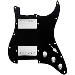 920d Custom HH Loaded Pickguard for Strat With Nickel Smoothie Humbuckers and S3W-HH Wiring Harness Black