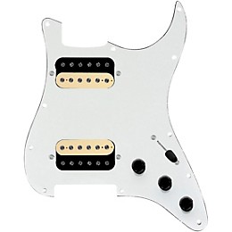 920d Custom HH Loaded Pickguard for Strat With Uncovered Roughneck Humbuckers and S5W-HH Wiring Harness Parchment