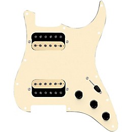 920d Custom HH Loaded Pickguard for Strat With Uncovered Roughneck Humbuckers and S5W-HH Wiring Harness Aged White