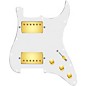 920d Custom Hushed And Humble HH Loaded Pickguard for Strat With Gold Smoothie Humbuckers and S3W-HH Wiring Harness White thumbnail