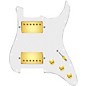 920d Custom Hushed And Humble HH Loaded Pickguard for Strat With Gold Smoothie Humbuckers and S5W-HH Wiring Harness White thumbnail
