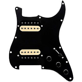 920D Custom HH Loaded Pickguard for Strat With Uncovered Roughneck Humbuckers and S3W-HH Wiring Harness Black