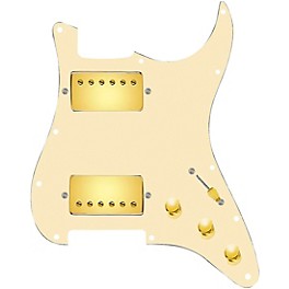 920d Custom ... 920d Custom HH Loaded Pickguard for Strat With Gold Cool Kids Humbuckers and S3W-HH Wiring Harness Aged White