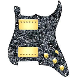 920d Custom... 920d Custom HH Loaded Pickguard for Strat With Gold Cool Kids Humbuckers and S3W-HH Wiring Harness Black Pearl