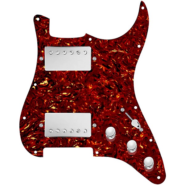 920d Custom HH Loaded Pickguard for Strat With Nickel Roughneck Humbuckers and S3W-HH Wiring Harness Tortoise