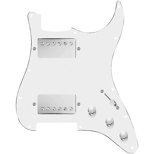 920d Custom HH Loaded Pickguard for Strat With Nickel Roughneck Humbuckers and S3W-HH Wiring Harness White