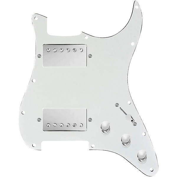 920d Custom HH Loaded Pickguard for Strat With Nickel Roughneck Humbuckers and S5W-HH Wiring Harness Parchment