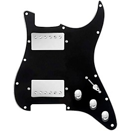 920d Custom HH Loaded Pickguard for Strat With Nickel Roughneck Humbuckers and S5W-HH Wiring Harness Black