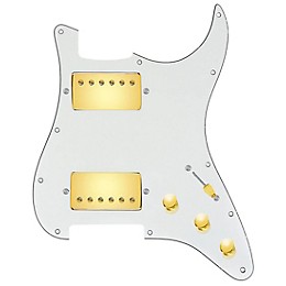 920D Custom HH Loaded Pickguard for Strat With Gold Cool Kids Humbuckers and S5W-HH Wiring Harness Parchment