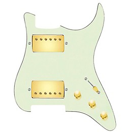 920d Custom HH Loaded Pickguard for Strat With Gold Cool Kids Humbuckers and S5W-HH Wiring Harness Mint Green