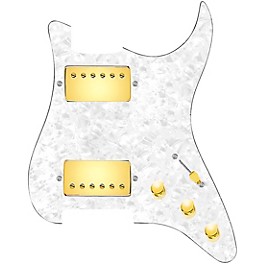 920d Custom... 920d Custom HH Loaded Pickguard for Strat With Gold Roughneck Humbuckers and S5W-HH Wiring Harness White Pearl