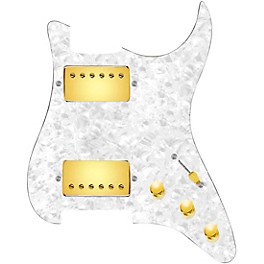 920d Custom... 920d Custom HH Loaded Pickguard for Strat With Gold Roughneck Humbuckers and S3W-HH Wiring Harness White Pearl