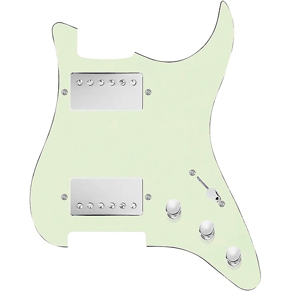 920d Custom HH Loaded Pickguard for Strat With Nickel Cool Kids Humbuckers and S3W-HH Wiring Harness Mint Green