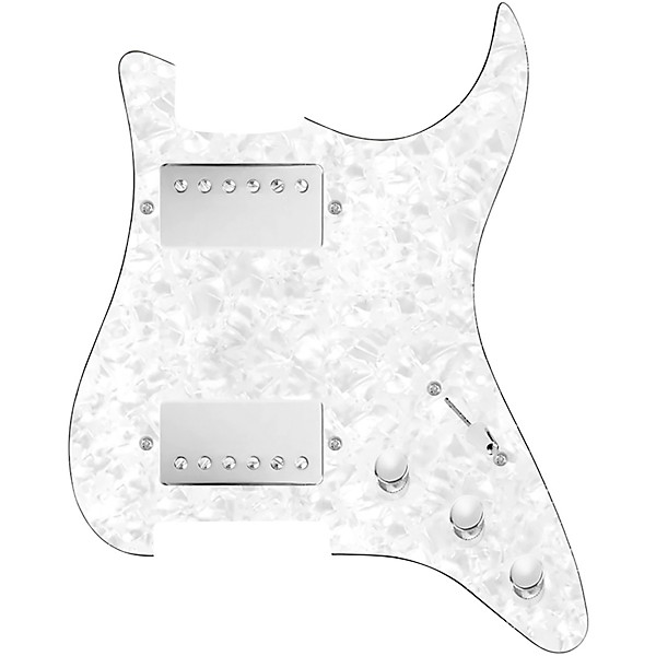 920d Custom HH Loaded Pickguard for Strat With Nickel Cool Kids Humbuckers and S3W-HH Wiring Harness White Pearl