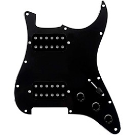 920d Custom HH Loaded Pickguard for Strat With Uncovered Cool Kids Humbuckers and S3W-HH Wiring Harness Black