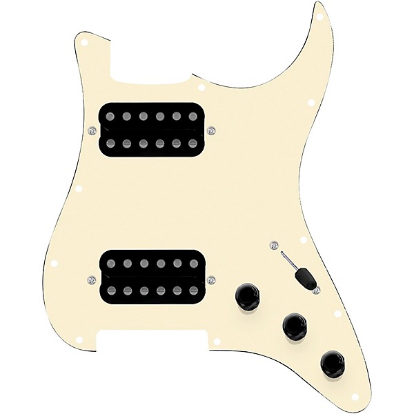 920d Custom HH Loaded Pickguard for Strat With Uncovered Cool Kids Humbuckers and S3W-HH Wiring Harness Aged White