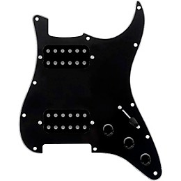920d Custom HH Loaded Pickguard for Strat With Uncovered Cool Kids Humbuckers and S5W-HH Wiring Harness Black